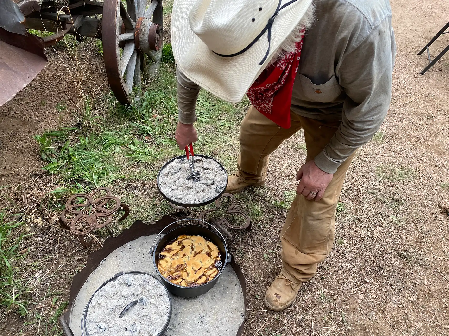 Dutch Oven Peach Cobbler