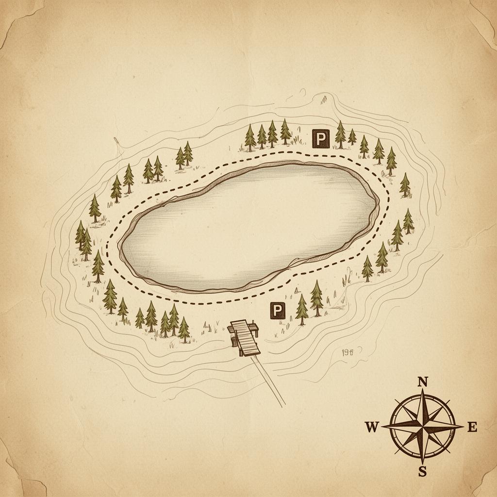 Hand-drawn map of Lake Isabel Loop