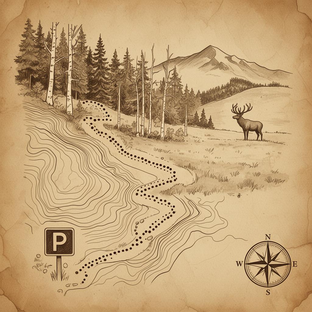 Hand-drawn map of Millset Trail