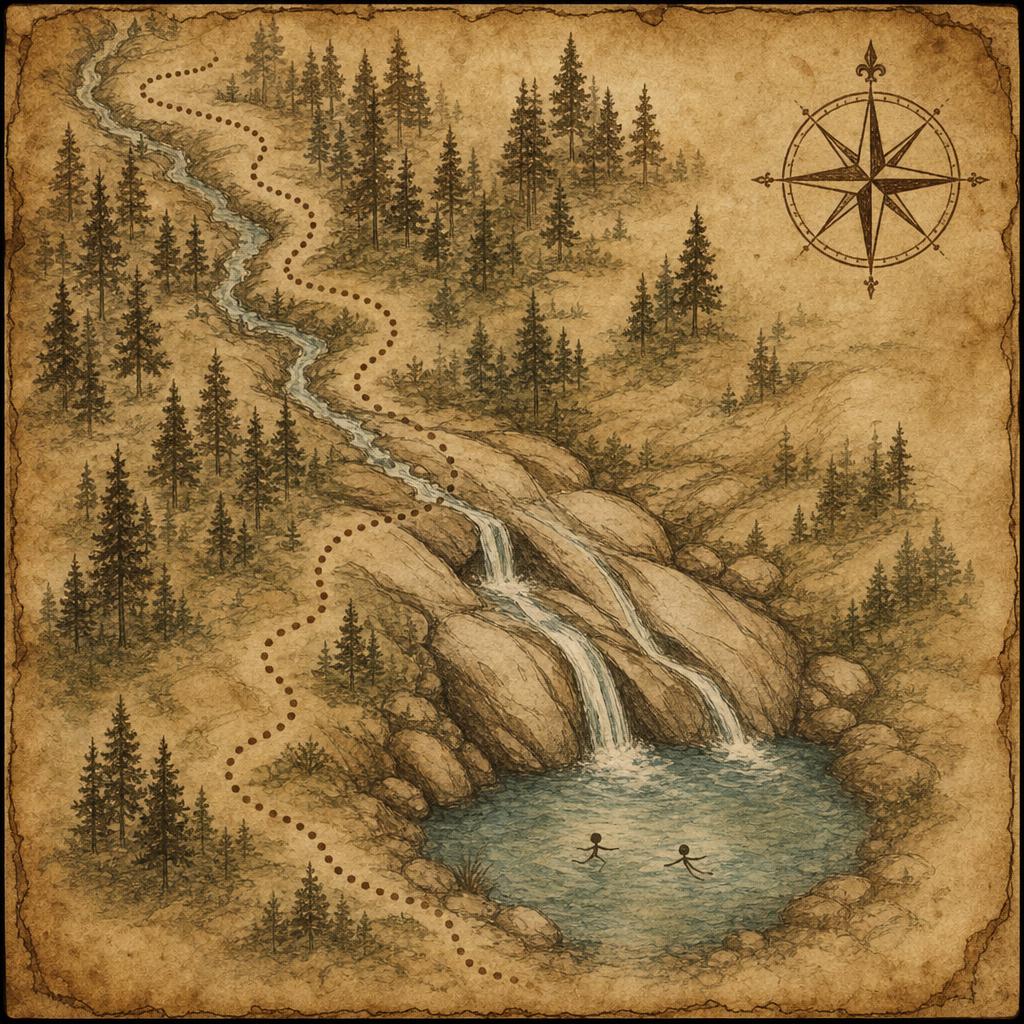 Hand-drawn map of San Carlos Trail